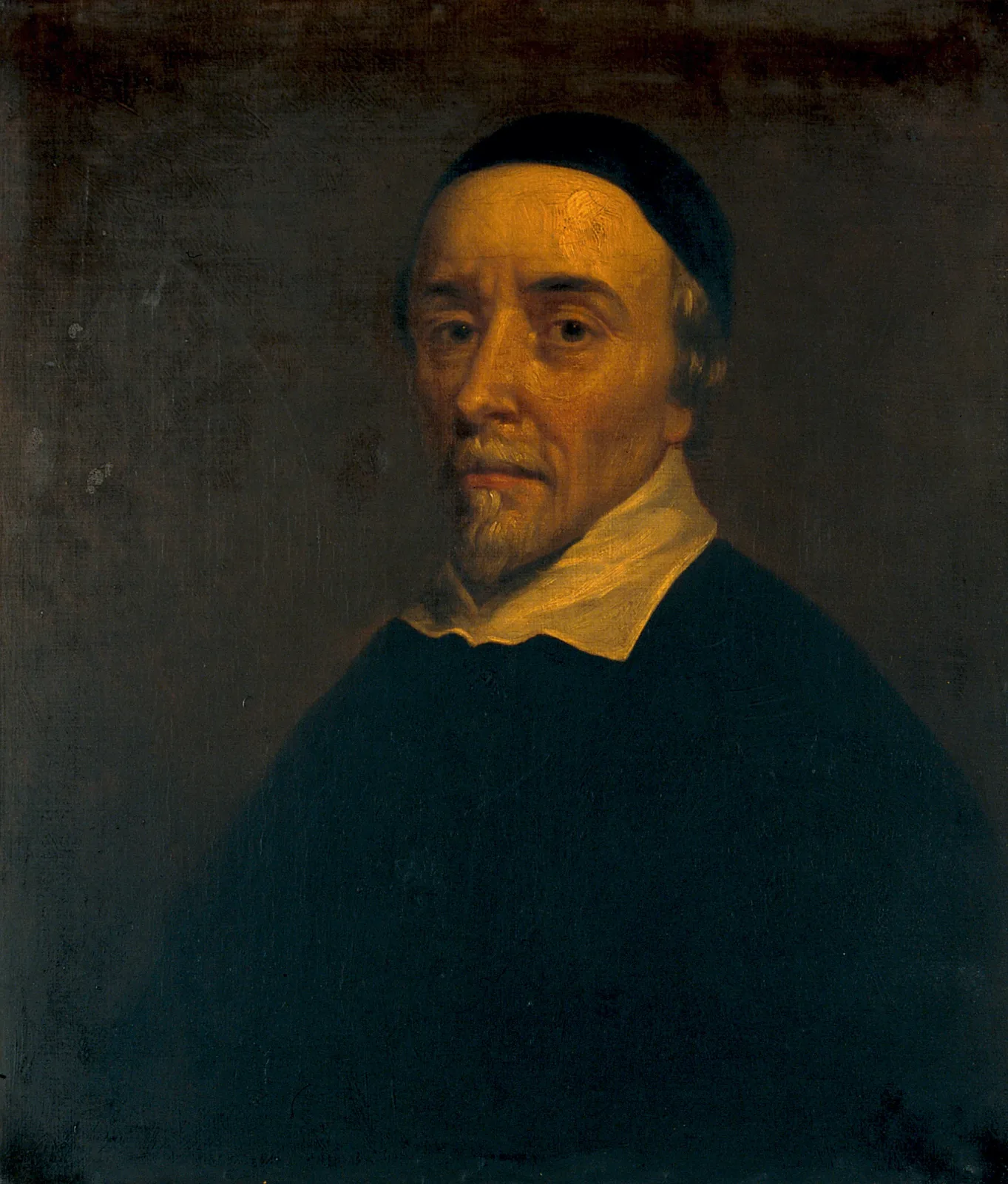 Engraved portrait of the physician William Harvey.