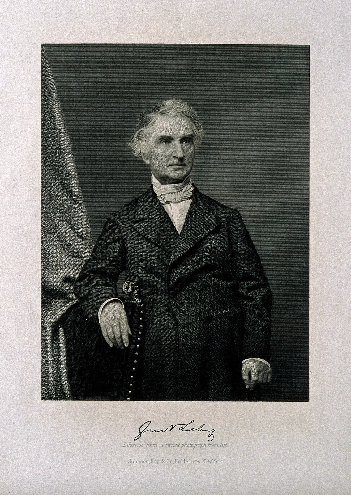Justus von Liebig, portrait engraving. Wellcome Collection, public domain.