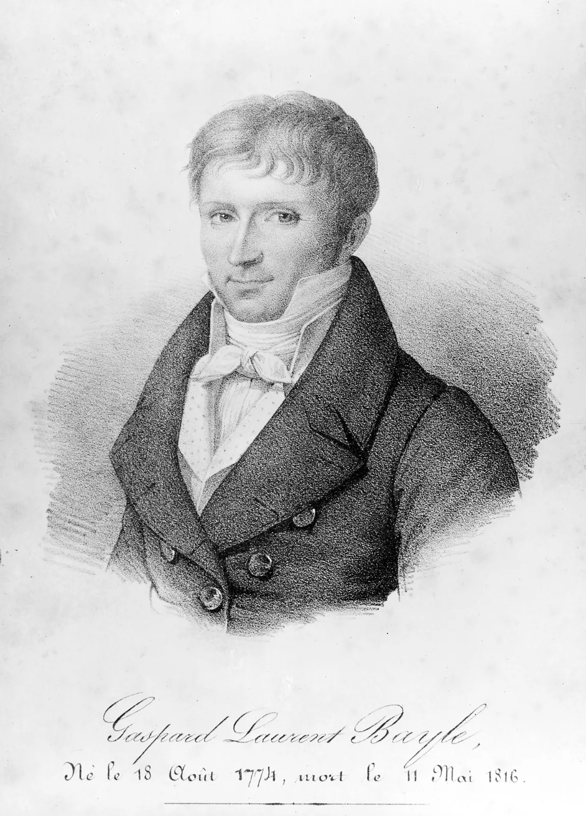 Engraved portrait of Gaspard Laurent Bayle.